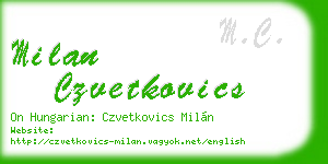 milan czvetkovics business card